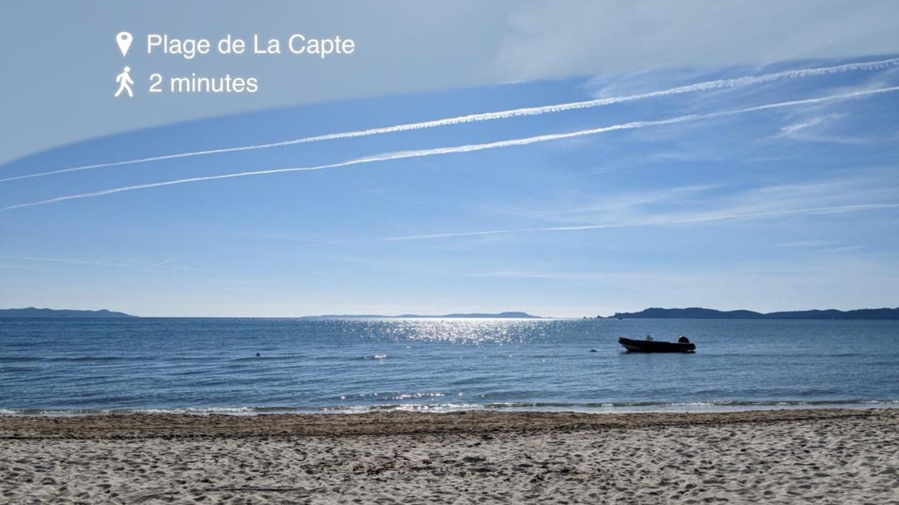 L'Instant Plage - Vue Mer - Bord De Plage - La Capte - Cote D'Azur Hyères Eksteriør bilde
